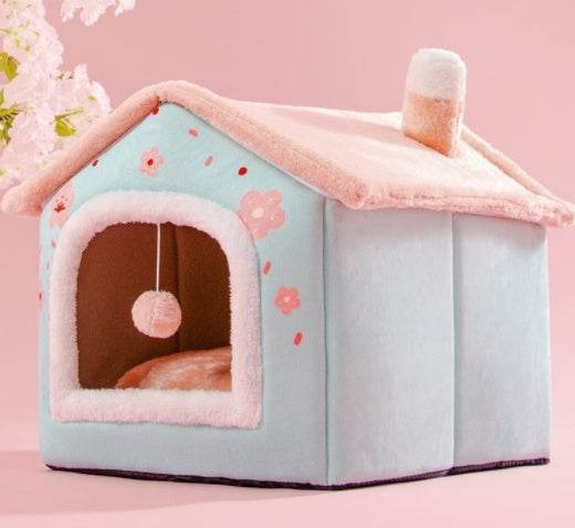 Foldable Dog House Pet Cat Bed Winter Dog Villa Sleep Kennel Removable Nest Warm Enclosed Cave Sofa Pets Supplies - ProTrendyz