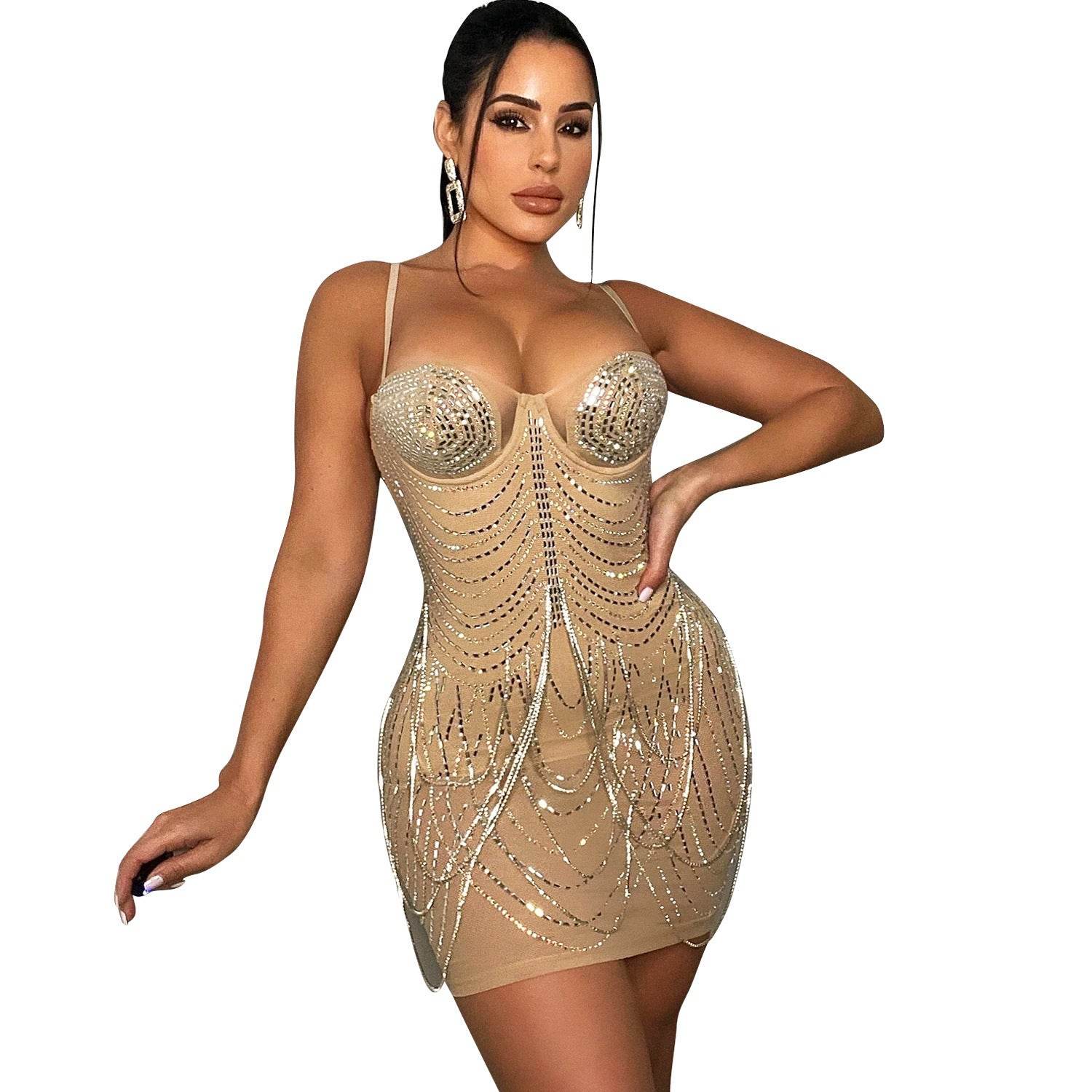 Women's Fashion Personality Tassel Suspender Dress For Party - ProTrendyz