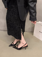 2026 Summer Bow One-Strap Thin Heel Sandals, Sweet Backless Single Shoes, New Arrival