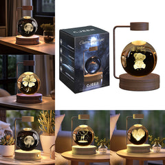 Crystal Ball Cosmic Dinosaur Indoor Night Light USB Power Warm Bedside Light Birthday Gift Night Lamp ProTrendyz