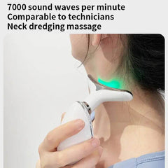 Neck Face Beauty Device Colorful LED Photon Therapy Skin Tighten Reduce Double Chin Anti Wrinkle Remove Lifting Massager - ProTrendyz