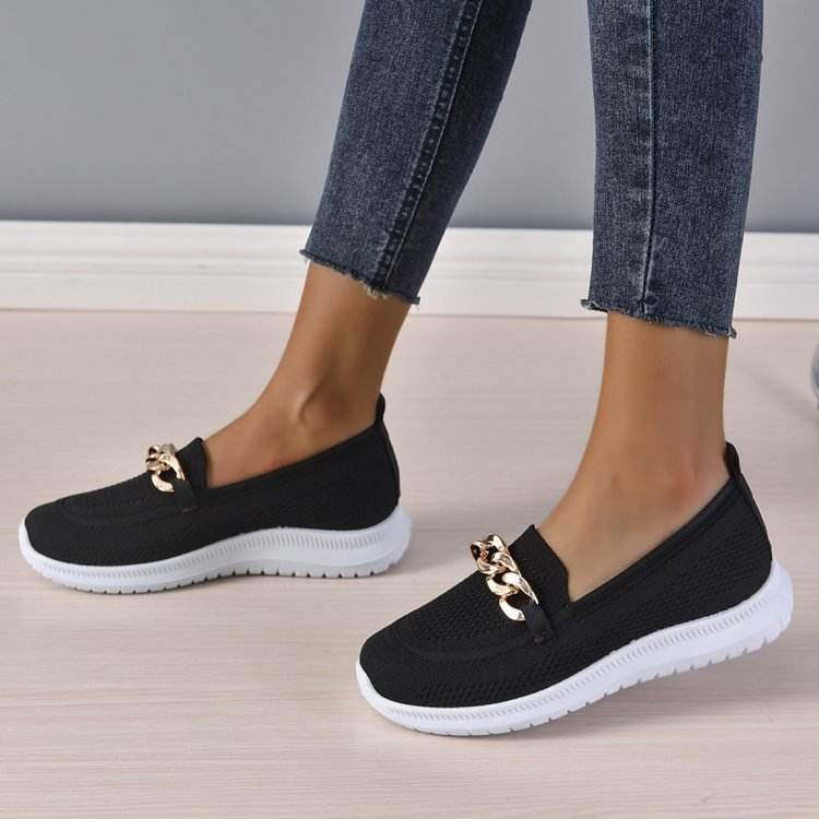 Chain Flats Shoes Women Mesh Sports Walking Shoes - ProTrendyz