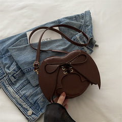 Heart Shape Bag Strap Design Bat Wings One Shoulder Crossbody Bag
