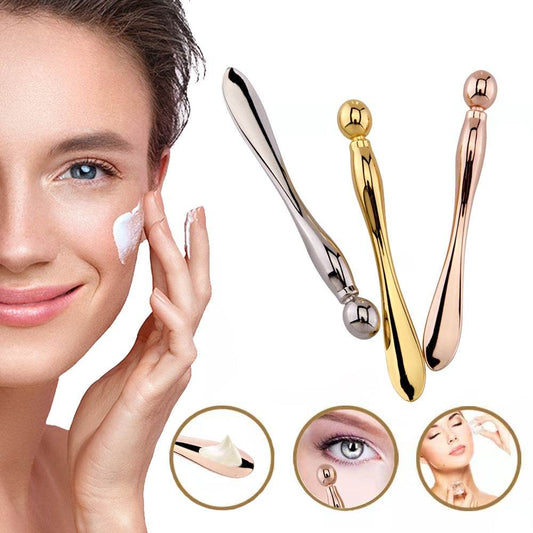 Eye Cream Stick Roller For Face Metal Spatula Puff Applicator Eye Cream Massager Facial Cream Massage Sticks Eye Metal Makeup Spatula Eye Wand 10cm - ProTrendyz