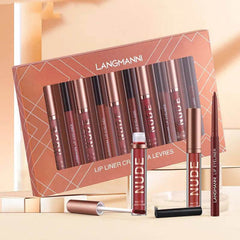 Lip Liner And Lipstick Makeup 12 Pcs Set 6 Matte Lipstick 6 Lip Liner Pens Waterproof Long Lasting Matte Lipstick Beauty Cosmetics Makeup Gift For Girls Lipstick Set - ProTrendyz