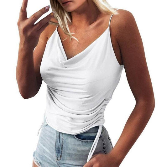 Spaghetti Strap Tops V-neck Camisole Shirts Women Summer Clothes - ProTrendyz