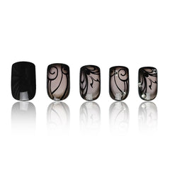 Dark Ins Style Black Vine Wearing Nails And Nails - ProTrendyz