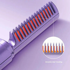 Professional Wireless Hair Straightener Curler Comb Fast Heating Negative Ion Straightening Curling Brush Hair Styling Tools - ProTrendyz
