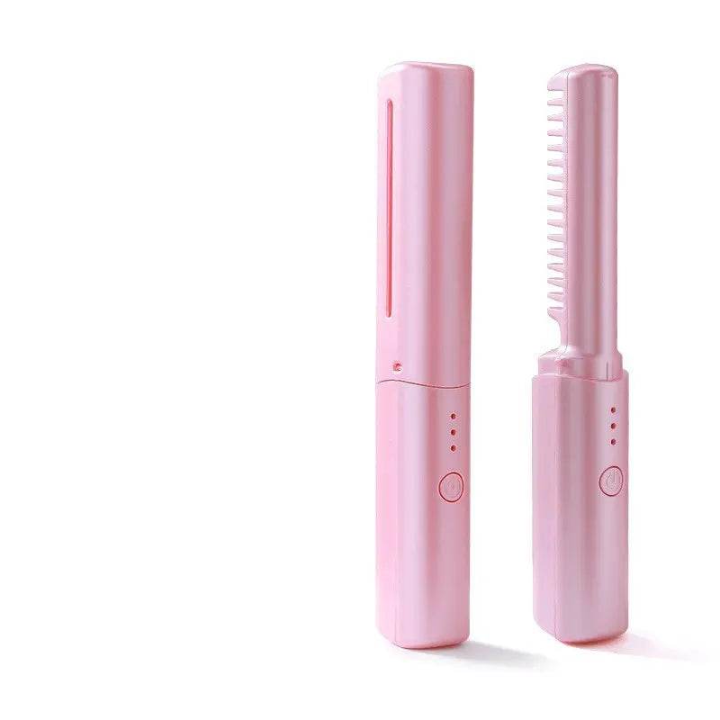 Professional Wireless Hair Straightener Curler Comb Fast Heating Negative Ion Straightening Curling Brush Hair Styling Tools - ProTrendyz