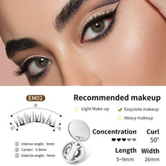 Magnetic False Eyelashes Integrated Storage Box Glue-free Magnet False Eyelashes Natural Makeup Tools With Applicater - ProTrendyz