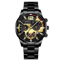 2pcs Men's New Popular Steel Strip Fashion Business Three Eye Quartz Watch Bracelet Set Valentine's Day Gifts - ProTrendyz
