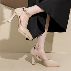 Women's Peep Toe Platform Sandals, Medium Block Heel, One-Strap Design, Summer New Style, Black Sexy Elegant Single Shoes