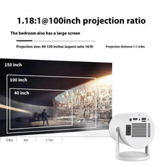 Portable Projector Small Straight Projector For Home Use 180 Degrees Projection Angle Automatic Focus Home Video Projector - ProTrendyz