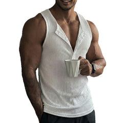 Solid-color Multi-button Sports Fitness Solid-color Vest Top