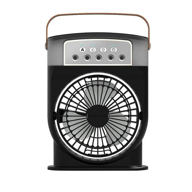 Portable USB Air Conditioner Cooling Fan With 5 Sprays 7 Color Light 600ML Water Tank Spray Mist Air Cooler Humidifiers - ProTrendyz