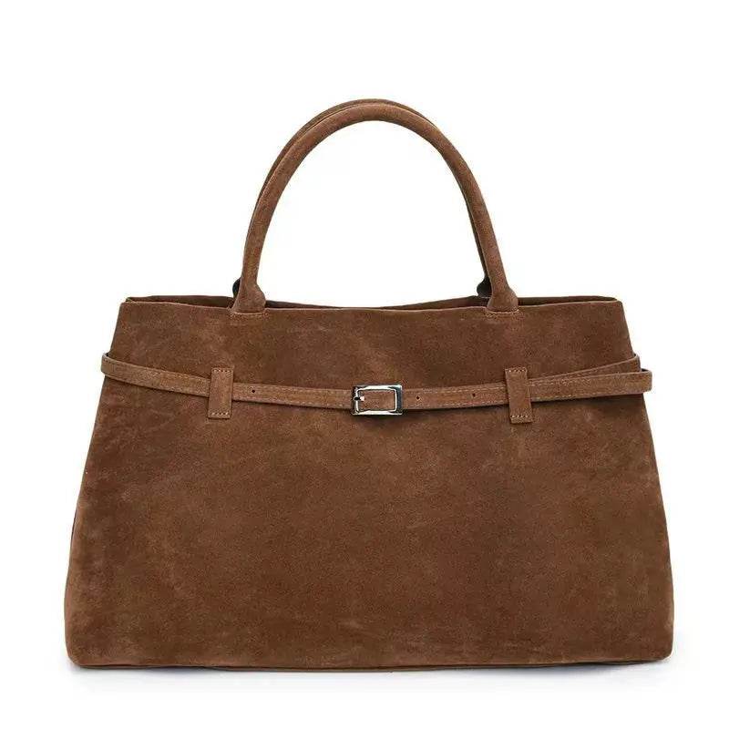 2025 Hot Sale Decorative Design Solid Faux Suede Handbag Large Capacity Casual Tote Bags For Women Tote Design Portable Shoulder Bag - ProTrendyz