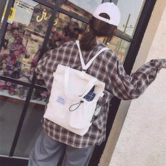 Harajuku Canvas Bags Students Handbag With Pockets Preppy Buckpack Shoulder Bag For Women US - ProTrendyz