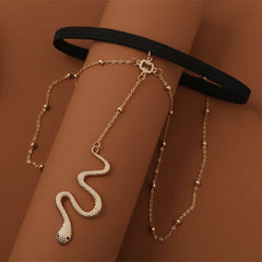 Bohemian Boho Gold Color Metal Beaded Chain Thigh Chain For Women Big Snake Pendants Leg Chain Body Jewelry Beach Style Gift - ProTrendyz