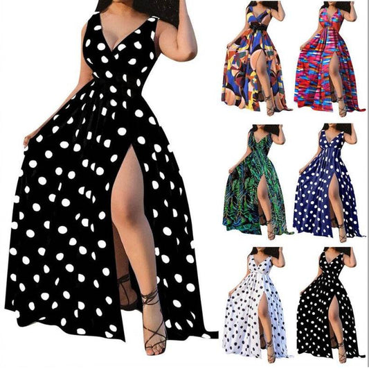 Sexy Dresses Women Party Ladies Belt Plus Size Forked Club Dresses - ProTrendyz