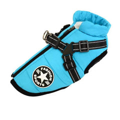 Waterproof Dog Clothes Winter Dog Coat With Harness Warm Pet Clothing Big Dog Jacket Chihuahua Labrador Coat Costume - ProTrendyz