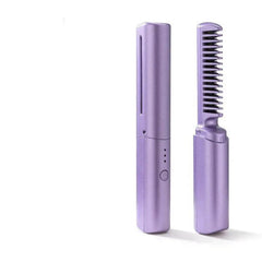 Professional Wireless Hair Straightener Curler Comb Fast Heating Negative Ion Straightening Curling Brush Hair Styling Tools - ProTrendyz