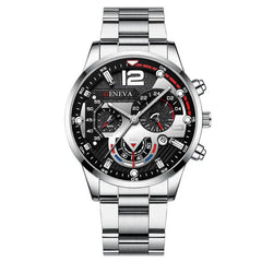2pcs Men's New Popular Steel Strip Fashion Business Three Eye Quartz Watch Bracelet Set Valentine's Day Gifts - ProTrendyz