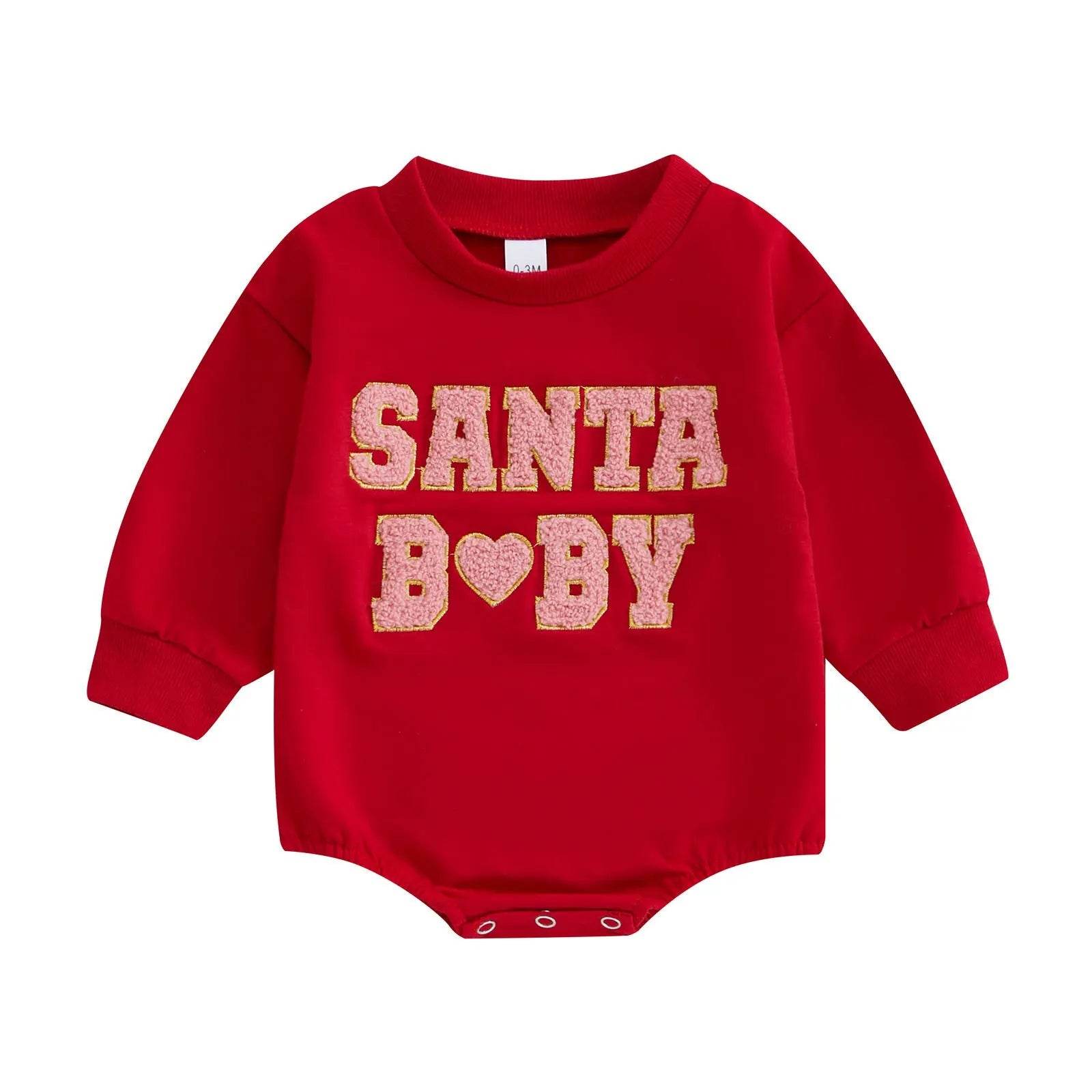 Christmas Clothes For Girls Boys Casual Sweatshirt Romper Cute Letter Long Sleeve Jumpsuit Newborn Bodysuits - ProTrendyz