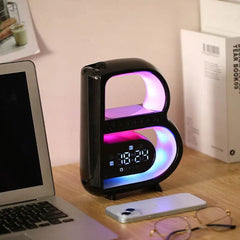 2025 New B-Shaped Bluetooth Speaker Multifunctional Smart Music Rhythm Lighting Phone Wireless Charger TF Card AUX Input Standard Mode - ProTrendyz