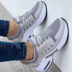 Lace Up Sneakers Women Wedge Heel Running Sports Shoes - ProTrendyz