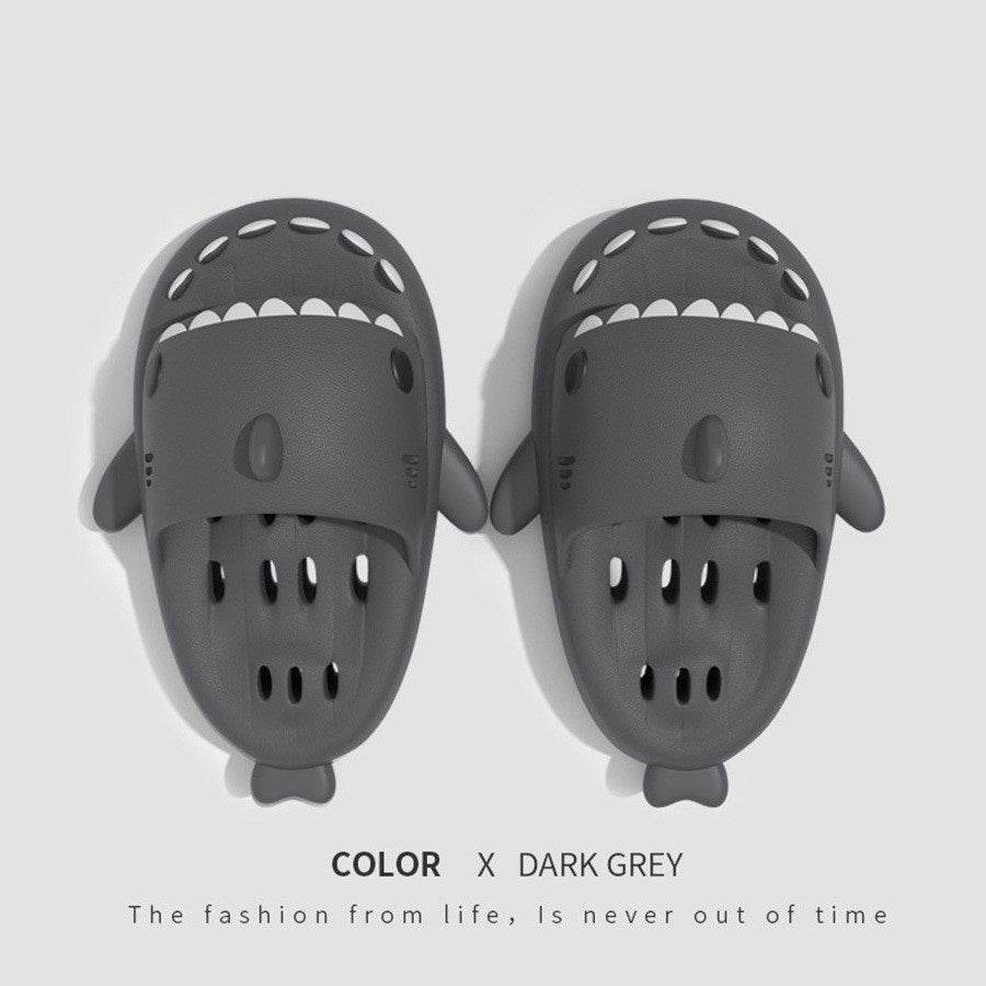 Shark Slippers With Drain Holes Shower Shoes For Women Quick Drying Eva Pool Shark Slides Beach Sandals With Drain Holes - ProTrendyz