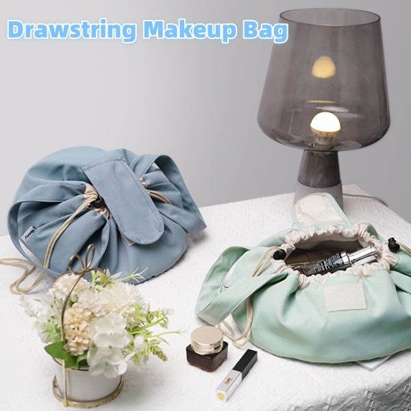 Barrel Drawstring Makeup Bag Large Capacity Women's Cosmetic Bag Toiletries Organizer Pouch Lady Travel Storage Case - ProTrendyz