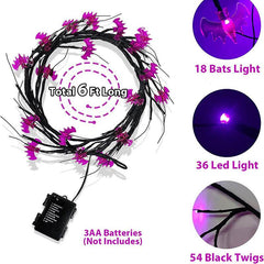 Halloween LED Willow Vine String Light Cool Cartoon Bat Pumpkin Decoration For Indoor Outdoor Party House Decor - ProTrendyz