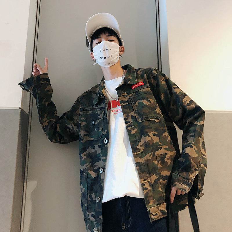 New Mens Camouflage Denim Jacket Coat Man Coats Jaqueta Masculino Jeans Jacket & Coats Fashion Design Autumn Brand Clothing - ProTrendyz